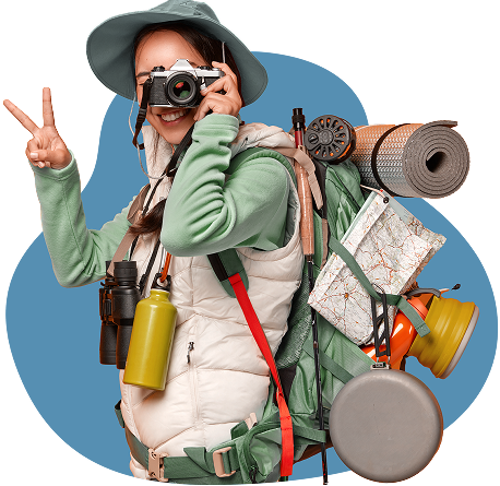 Traveler Cutout with backpack