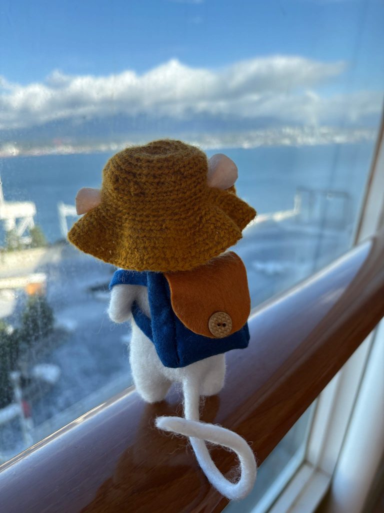 Moya looking out toward sea