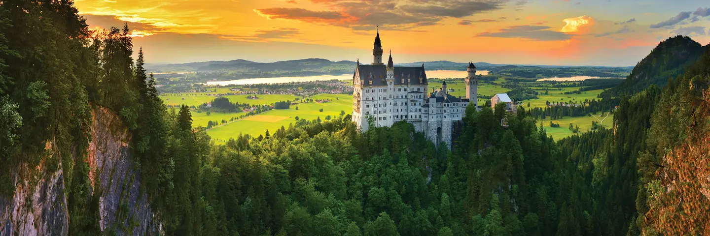 Germany landscape with white building in distance