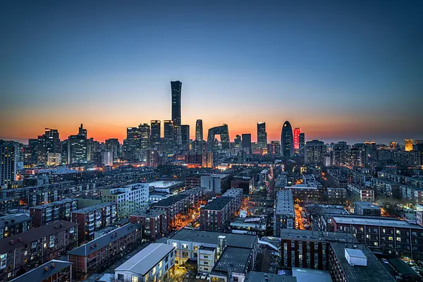 Beijing China overlook at dusk