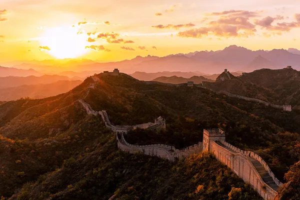 Great Wall of China overlook at sunset