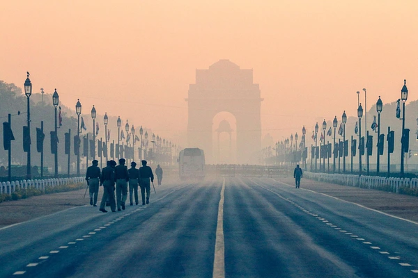 foggy view of Delhi, India