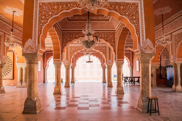 inside view of Jaipurs pink palace