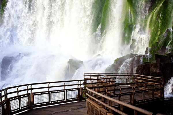 view of waterfall from bridge