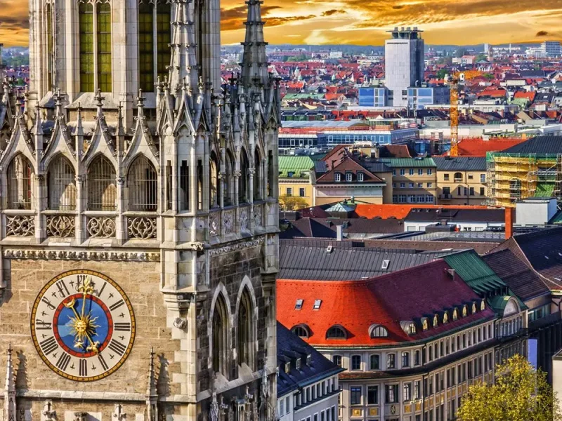 downtown view of Munich, Germany and its buildings