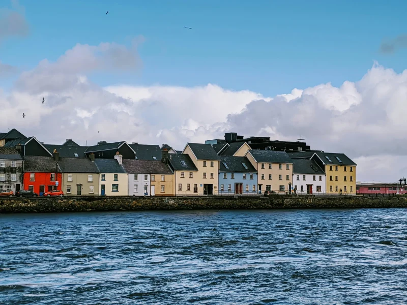 colorful town buildings off of water front